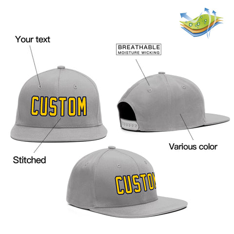 Custom Purple Yellow-Navy Outdoor Sport Baseball Cap