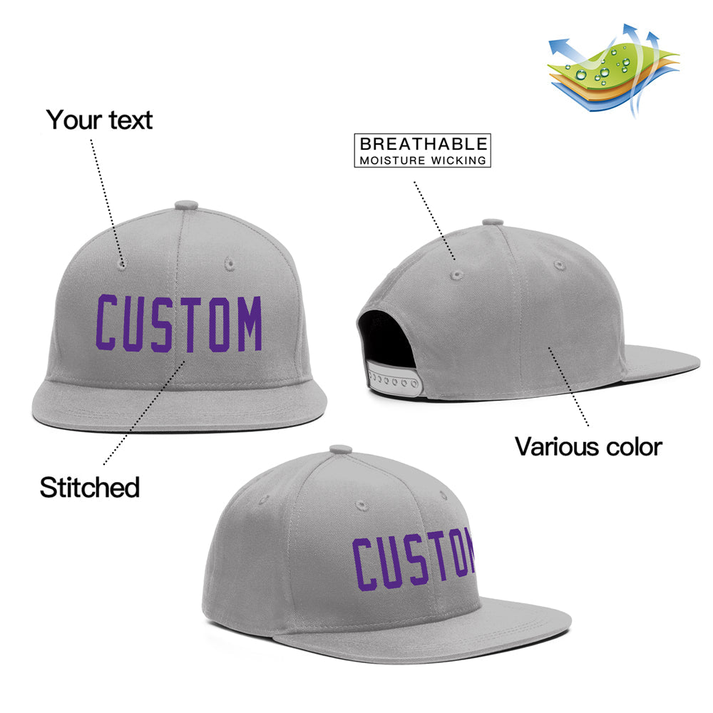 Custom Purple Purple Outdoor Sport Baseball Cap