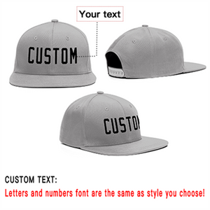 Custom Gray Black Outdoor Sport Baseball Cap