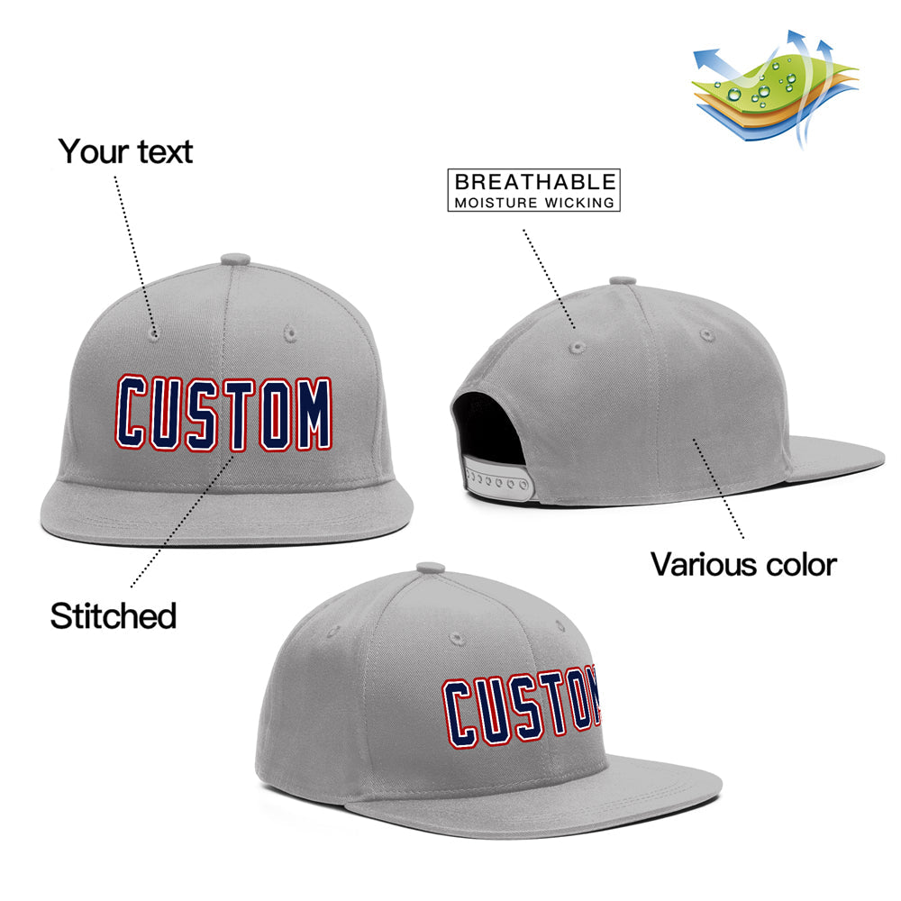 Custom Purple Navy-Red Outdoor Sport Baseball Cap