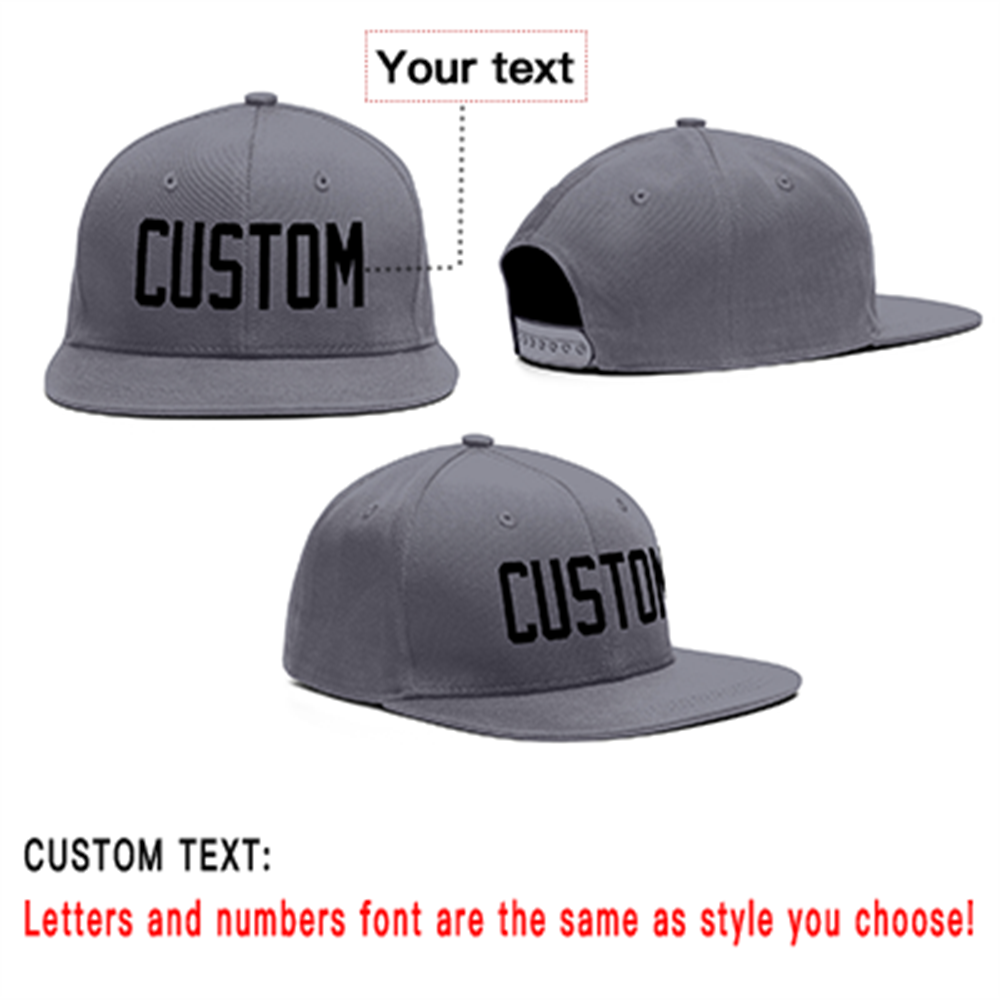 Custom Dark Gray Black Outdoor Sport Baseball Cap