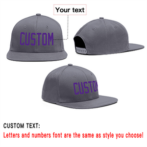 Custom Dark Gray Purple Outdoor Sport Baseball Cap