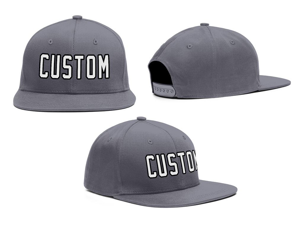 Custom Dark Gray White-Black Outdoor Sport Baseball Cap