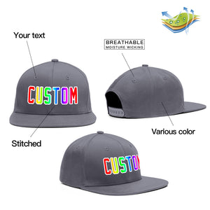 Custom Dark Gray Gradient Outdoor Sport Baseball Cap