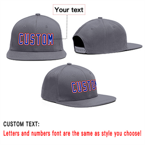 Custom Dark Gray Royal-Red Outdoor Sport Baseball Cap