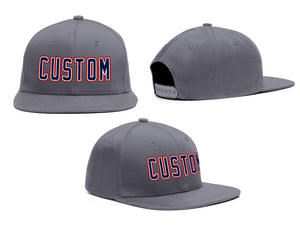 Custom Dark Gray Navy-Red Outdoor Sport Baseball Cap