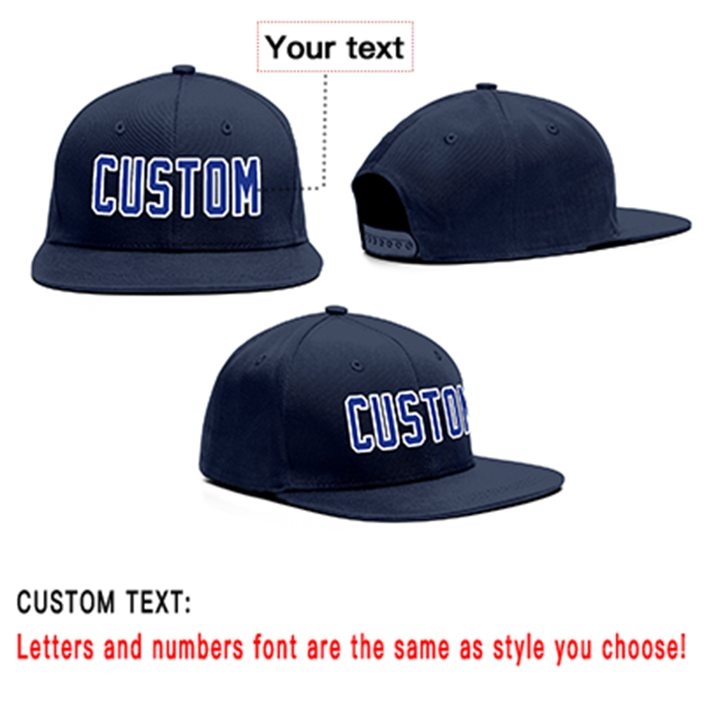 Custom Navy Royal-White Outdoor Sport Baseball Cap