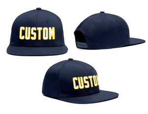 Custom Navy White-Yellow Outdoor Sport Baseball Cap