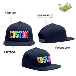 Custom Navy Gradient Outdoor Sport Baseball Cap