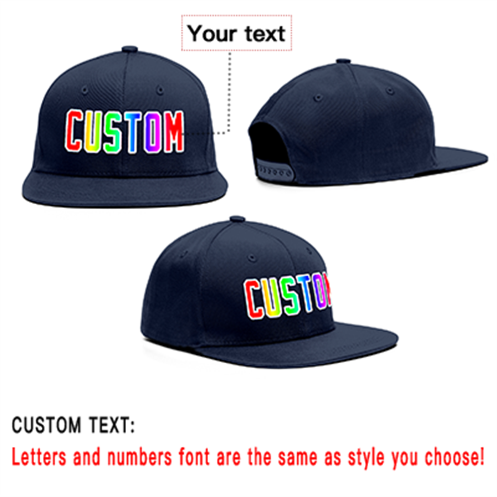 Custom Navy Gradient Outdoor Sport Baseball Cap