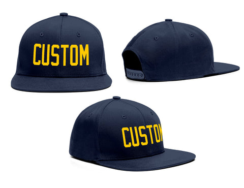 Custom Navy Yellow Outdoor Sport Baseball Cap