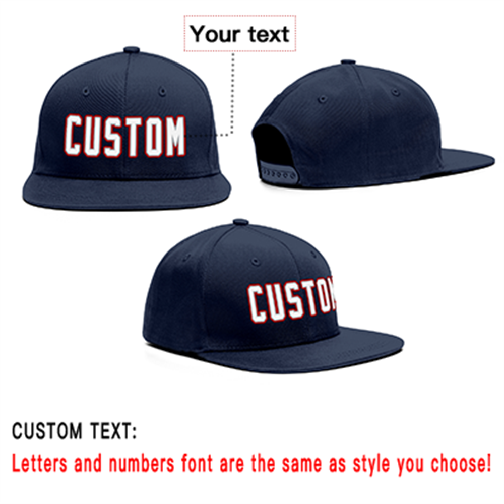 Custom Navy Royal- Red Outdoor Sport Baseball Cap