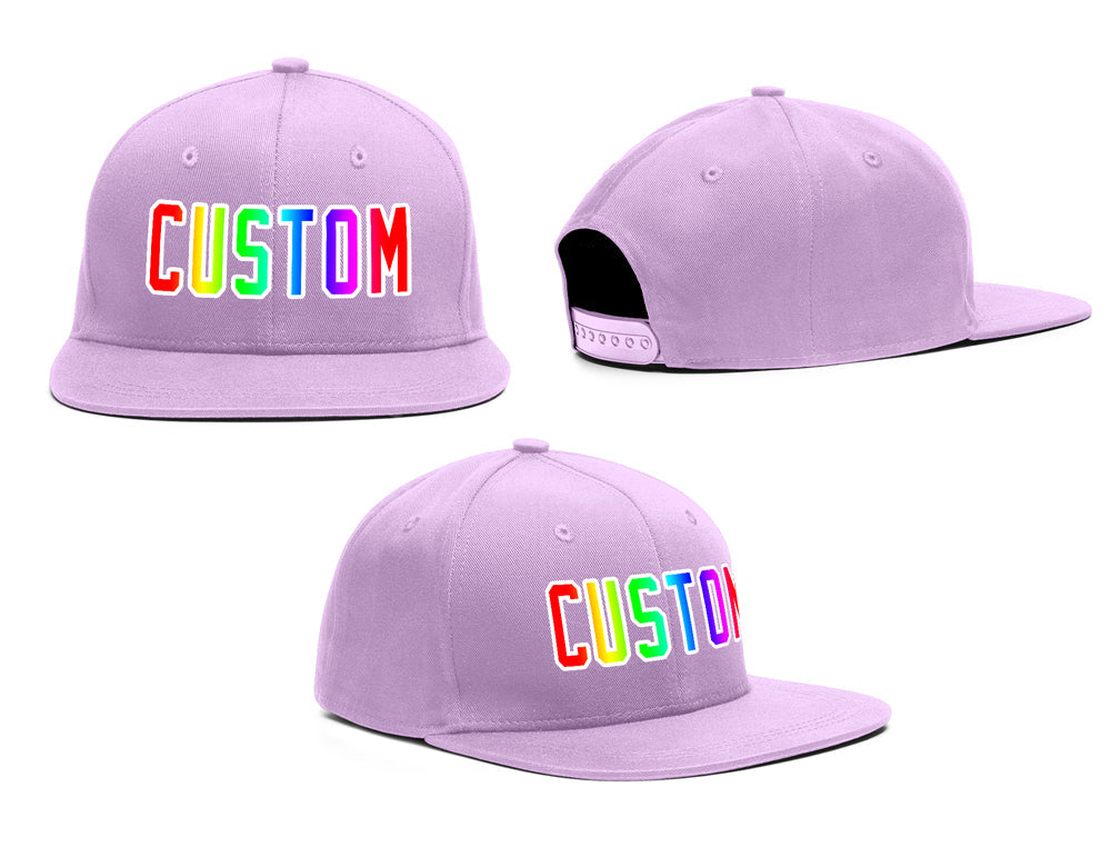 Custom Purple Orange-White Gradient Outdoor Sport Baseball Cap