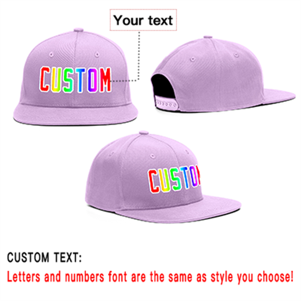 Custom Purple Orange-White Gradient Outdoor Sport Baseball Cap