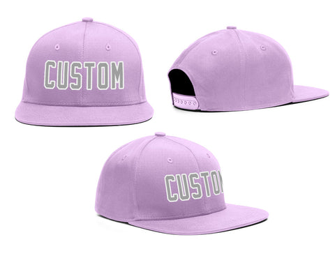 Custom Purple Gray-White gray white Outdoor Sport Baseball Cap