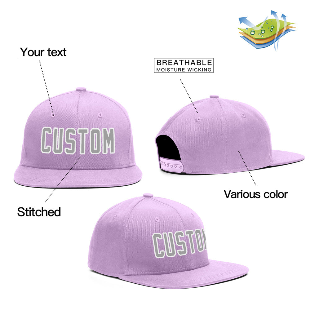 Casquette de baseball de sport de plein air personnalisée violet gris-blanc gris blanc