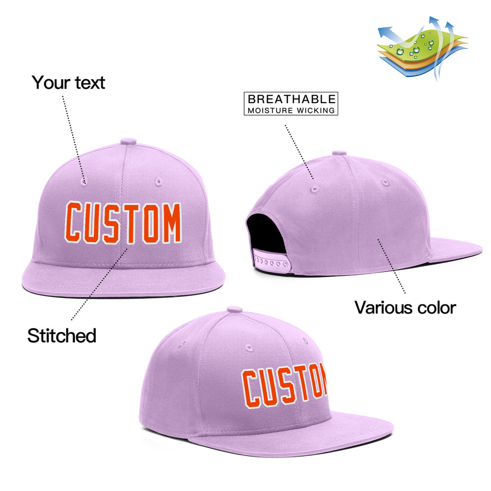 Casquette de baseball de sport de plein air violet orange-blanc personnalisée