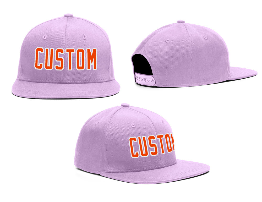 Casquette de baseball de sport de plein air violet orange-blanc personnalisée