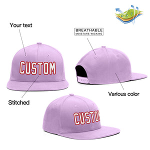 Custom Purple White-Red Outdoor Sport Baseball Cap