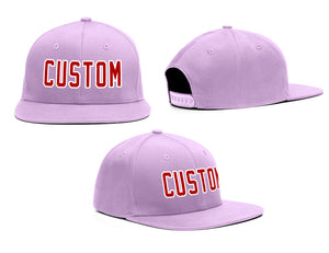 Custom Light Blue Red-White Outdoor Sport Baseball Cap