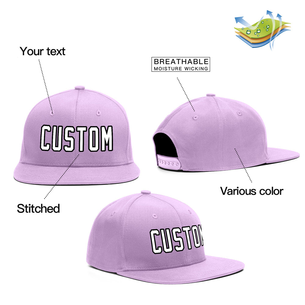 Custom Purple White-Black Outdoor Sport Baseball Cap