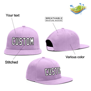 Casquette de baseball de sport de plein air violet blanc-noir personnalisée