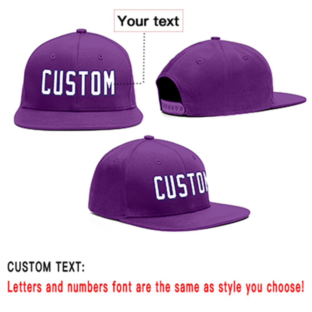 Custom Purple White-Purple Outdoor Sport Baseball Cap