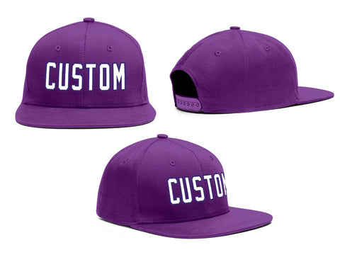 Custom Purple White-Purple Outdoor Sport Baseball Cap