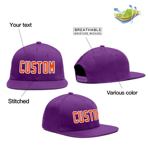 Casquette de baseball de sport de plein air violet orange-blanc personnalisée