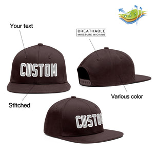 Custom Brown Grey-White Outdoor Sport Baseball Cap