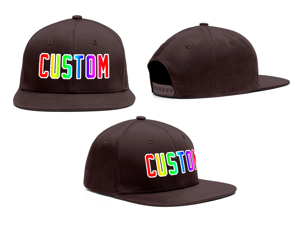 Custom Brown Gradient-White Outdoor Sport Baseball Cap