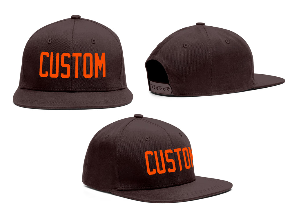 Casquette de baseball de sport de plein air marron orange personnalisée