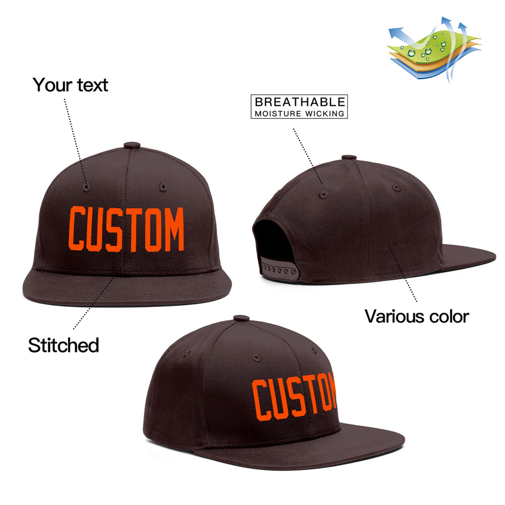 Casquette de baseball de sport de plein air marron orange personnalisée