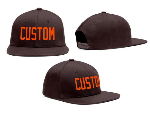 Custom Brown Orange Outdoor Sport Baseball Cap