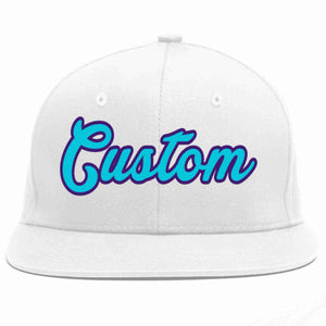 Custom White Light Blue-purple Casual Sport Baseball Cap