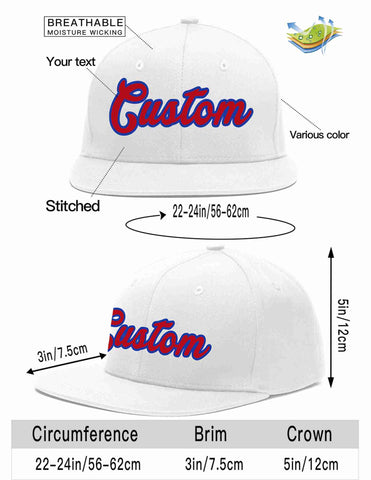 Custom White Red-Royal Casual Sport Baseball Cap