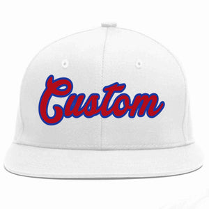 Custom White Red-Royal Casual Sport Baseball Cap