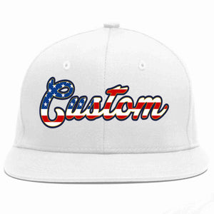 Custom White Vintage USA Flag-Gold Casual Sport Baseball Cap