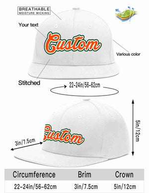 Custom White Orange-White Casual Sport Baseball Cap