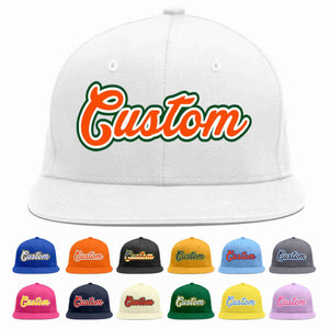 Custom White Orange-White Casual Sport Baseball Cap