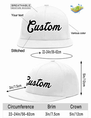 Custom White Black-White Casual Sport Baseball Cap