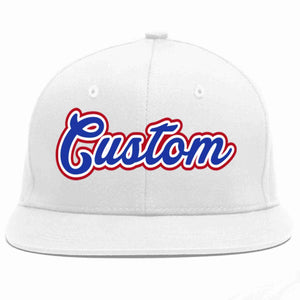 Custom White Royal-White Casual Sport Baseball Cap