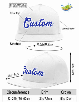 Custom White Royal-White Casual Sport Baseball Cap