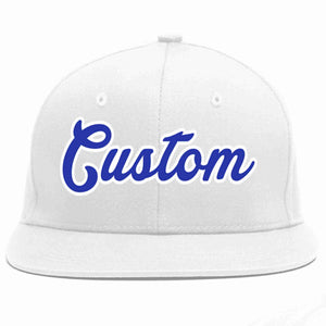 Custom White Royal-White Casual Sport Baseball Cap