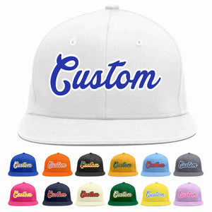 Custom White Royal-White Casual Sport Baseball Cap