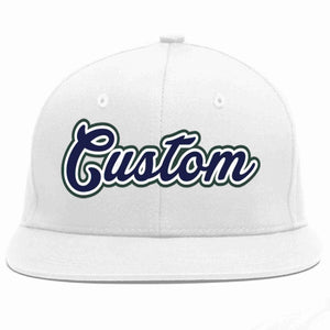 Custom White Navy-White Casual Sport Baseball Cap