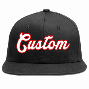 Casquette de baseball sport décontractée personnalisée noir blanc-rouge