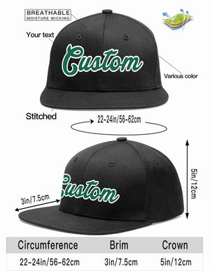 Custom Black Kelly Green-White Casual Sport Baseball Cap