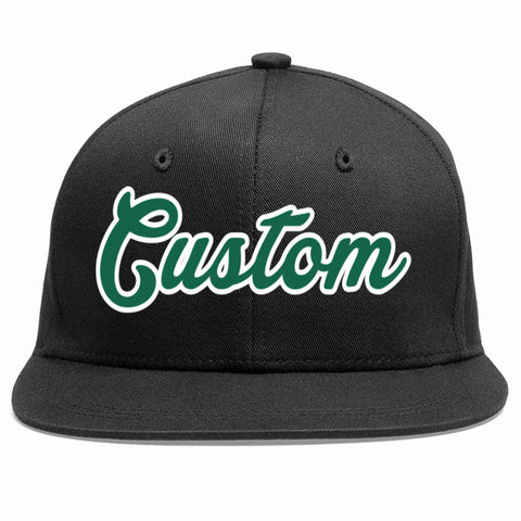 Custom Black Kelly Green-White Casual Sport Baseball Cap