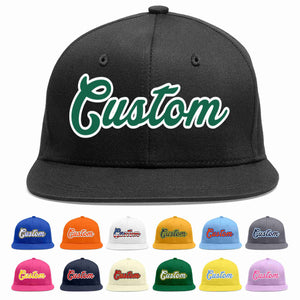 Custom Black Kelly Green-White Casual Sport Baseball Cap